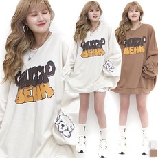 통통마녀 ] 초코몽 맨투맨 2 컬러 / 120 kg까지 착용 / 오버사이즈 [ 기모 포함 판매 ]