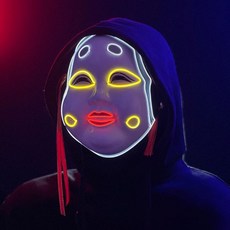 일본 가면 할로윈 물고기가면 파티 마스크 외계인 웃긴 동물, E. 빛나는 지방 마스크