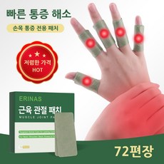 [즉시 완화] 일본파스 근육 관절 패치 손가락 관절 패치 전설의 패치 손목 파스 홍화와 박하 멘톨 함유 시원하게 통증 완화 손목 및 손가락 관절 통증 빠른 완화와 혈액 순환 촉진, 1개, 72개입