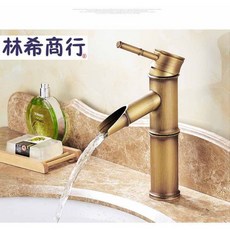 仿古古銅竹節造型水龍頭 加高全銅冷熱戶外水龍頭, 1個, 瀑布 兩節