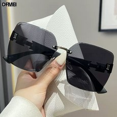 DFMEI 高級感墨鏡INS女士漸變無框太陽鏡時尚戶外開車遮陽顯瘦