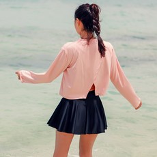 비치팜 여름 긴팔 뒷트임 여성 래쉬가드 수영복 커버업 설레임