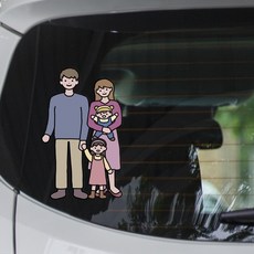 아이 아기가 타고 있어요 초보운전 차량 스티커 가족 구성원별, 11. 엄마 아빠 딸 아들, 1개