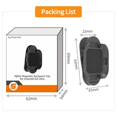 Insta360 Go 울트라 스포츠 카메라 스탠드용 마그네틱 백팩 클립 액세서리용 수직-수평 마운트, 01 블랙 컬러, 01 블랙 컬러