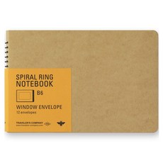 日本 MIDORI Travelers 蜜蜂螺旋線圈筆記本 B6 附透明袋 12入, 棕色, 1層