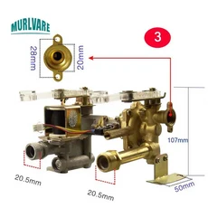 Midea VATTI Vanward 가스 온수기 교체용 연결 밸브 액세서리, 03 3