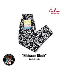 《美式工廠》美國 COOKMAN Chef Pants 黑扶桑花 夏威夷風廚師褲, 1個