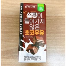 빙그레 설탕이 들어가지 않은 초코우유, 190ml, 12개