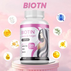케라틴 셀레늄 아연 구리 대나무 모발 피부 손톱을 위한 비타민이 함유된 비오틴 복합체 여성과 남성을 위한 모발 성장, 1개, 120정