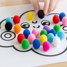 푸른봄 뿅뿅이 40mm 검정 인형눈, 노랑