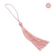 100Pcs/Lot Bookmark Tassels Fringe Brush Handmade Soft Craft Mini with Loops for DIY Crafts Jewelry, Color 25