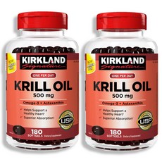 커클랜드 크릴오일 500mg 180정 x2통, 2개