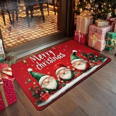 크리스마스 드워프 카펫 매트 메리 홀리데이 논슬립 눈사람 산타클로스 패턴 홈 입구 발