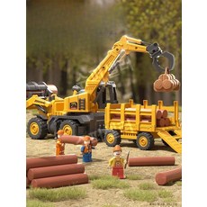 특대형 굴삭기 그랩 집게 장착 3in1 로더 운반 작업차 공사 차량 모형, B.목재 조합 통나무 집게
