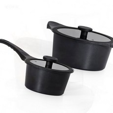 블랙코팅 인덕션냄비 2종 세트 주방 요리 가정 고급 주방용 찌개 볶음, 디아크 18편수+20양수, 상세페이지 참조, 1개