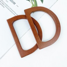 헤세드 뉴 반달핸들 우드핸들 마크라메 재료 가방손잡이 (1쌍), 체리브라운, 1세트