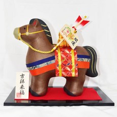 龍虎堂 馬年限定 開運繪馬 破魔矢 手工製 日本製 25x27x12cm rh286, 1個