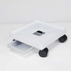 바퀴달린 청운 정사각 이동식 화분받침대 4호, 청운 4호 사각 화이트