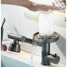 컵 세척기 고압 텀블러 와인잔 워셔 자동 유리컵 가전 컵워셔 식기세척기 물병세척 컵세척기, 일체세척기 용수출구-밝은 실버