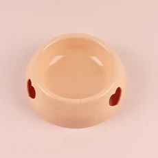 하트 모양 반려동물 식기 섬유 소재 먹고 마실 수 있는 겸용 세척이 간편한 심플한 강아지 고양이 밥그릇, 03 오렌지, 02 19.5x25.3x7.8cm