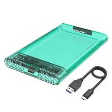 MAIWO 7mm 9.5mm 2.5인치 SATA SSD/HDD 후드용 외장 하드 드라이브 인클로저 5Gbps USB C to 어댑터 보관 케이스 6TB 용량(그린) 1035, Green