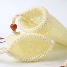 臺灣出貨 棉麻 肥皂袋 肥皂起泡袋 起泡袋 香皂袋 束口袋 起沫網 網袋 肥皂, 1個, 台麻帶木珠【香皂帶木珠】1個裝