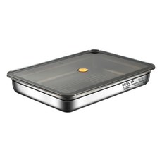 DEOUYA 304不鏽鋼餃子保鮮盒 2600ml 帶蓋, 201 餃子收納盒1800ml帶蓋, 1個