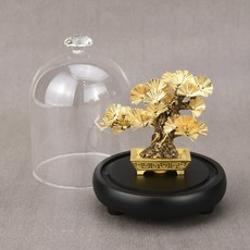 포춘 나무 금박 돈 부 장 사무실 선물 분재 탁상 행운의 상자 홈 데코, 01 빨간
