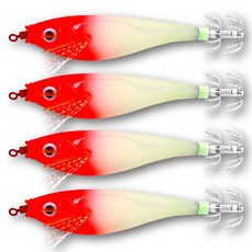 샤샤픽 수평야광 쭈꾸미 갑오징어 에기세트, 4개, 10g, 고추장에기 4개, 10g, 고추장에기
