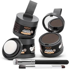 여성용 루트 커버업 파우더 5개 그레이 커버용 루트 터치업 헤어 컬러 헤어라인 파우더는 대머리 반점 눈썹 수염 라인을 위한 얇은 모발 대머리 부위를 숨깁니다(다크, 다크 브라운