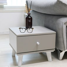 솔이솔문 철레일서랍 협탁 침대협탁 거실 쇼파 침실 서랍장 수납장, 그레이 1단, 1개