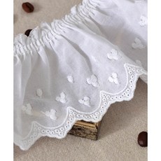 퀼트스타 [주름] 도트팝 포인트 주름 면자수레이스_화이트 223, 1개, 화이트