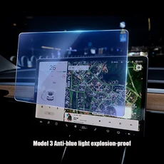 테슬라 모델 3 Y용 강화 유리 센터 스크린 네비게이션 보호 필름 터치 스크린 어플리케이터 방수 모드 액세, 01 Anti-blue