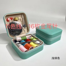價格相當美 針線套盒 家用針線縫補手縫線工具 學生宿舍便攜式小型針線盒, 1個, 十一色線+16枚針