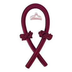 睡眠捲髮神器 大波浪免燙捲髮器 海綿捲髮棒 懶人造型髮捲, 1個, *酒紅（捲髮棒+2髮圈+1髮夾）