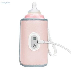 휴대용 젖병 워머 보틀워머 디지털 디스플레이 를 갖춘 슬리브 우유병 따뜻한 가방, Pink