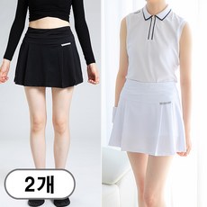 차쿠 1+1 기본 심플 스판 플리츠 플레어 주름 스커트 치마