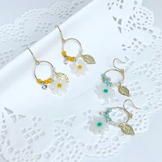 (핸드메이드) 펄 앤 데이지 귀걸이_0070GF