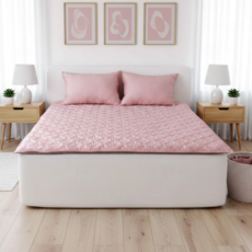 직접제작 60수 모달 미끄럼방지 돌 흙침대 패드 토퍼, 인디핑크