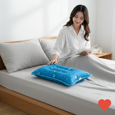 침실 침구 물방울 패턴 워터 쿨 베개 이중 마감 냉수 충전식