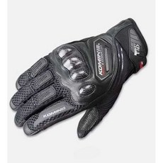 오토바이 긴 장갑 레이싱 글러브 가죽 경주 낙하 방지 터치, L 블랙