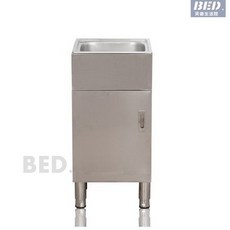 不銹鋼水槽家用廚房不銹鋼櫥櫃水槽一體櫃水池洗菜盆洗碗槽商用水槽洗手盆水槽櫃廚房儲物餐邊櫃, 1個, 48*35套餐1不帶龍頭(單開門)