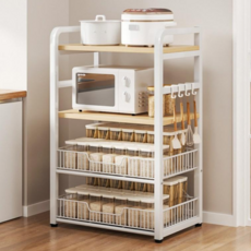 하이피러브 다용도 주방 선반 전자레인지 선반, 1개, 화이트