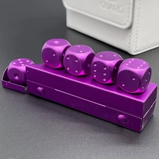 5개 세트 빨강 초록 파랑 알루미늄 합금 주사위 박스 포함 클럽 파티 DND RPG 보드 게임용 테이블, 10 purple Bar shaped