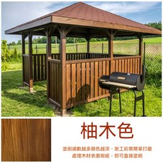WHJ 工好家 水性木蠟油 木頭透明漆 耐候防水防蟲, 1個, 【柚木色】室内外通用*0.35公斤
