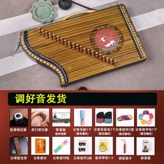 韻郎21弦古箏，初學者專業演奏入門，便攜式兒童成人練習考級樂器，小古箏練指器, 1個, 21弦-專業版-雙鶴朝陽