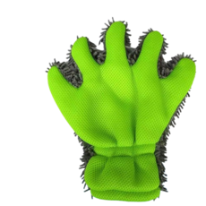 DriveX 高級細絨洗車手套 洗車工具 洗車手套 洗車海綿 洗車用品 機車洗車組, 1個, 五指手套【綠色】, 綠色