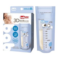 bab 培寶 3D 站立型母乳冷凍袋 200ml x 25入, 1個, 200ml*25入