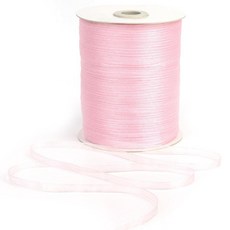 MAYREEL 0.6cm(1/4인치) 버건디 시어 오간자 리본 얇은 와인 레드 리본 공예용 행잉 태그 초대장 웨딩 샤워 파티 선물 포장 452.7m(500야드), 라이트 핑크