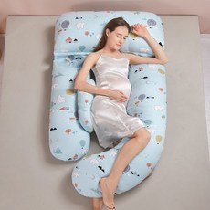 台灣出貨 孕㛿枕護腰側睡枕托腹懷孕抱靠枕孕期睡覺神器專用夏季天絲UH型枕 63FC, 【歐洲I級標準-A類純棉】氣球熊